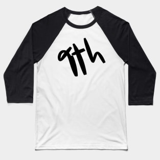 9th (number nine) Baseball T-Shirt